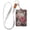 Pink and Red Peonies, variant on PU Leather Badge Holder ID Badge Holder with Lanyard for Cards & Credentials Cartoon Variety Of Fruits