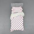 thumbnail image 1 of Abstract Duvet Cover Set, Modern Brushstroke Grunge Circles on Polka Dots Retro Doodle Art, Bedding Set with Shams and Fitted Sheet, 3 Sizes, by Ambesonne, 1 of 3