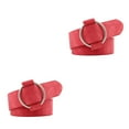 thumbnail image 4 of braveheart Haute Qualité Dames Mode Dernière Aiguille -Sans Boucle Ronde Ceinture jeans Décontracté Sauvage Femmes Ceinture Sans Boucles Ceinture en Cuir Rouge 2Ensemble, 4 of 6