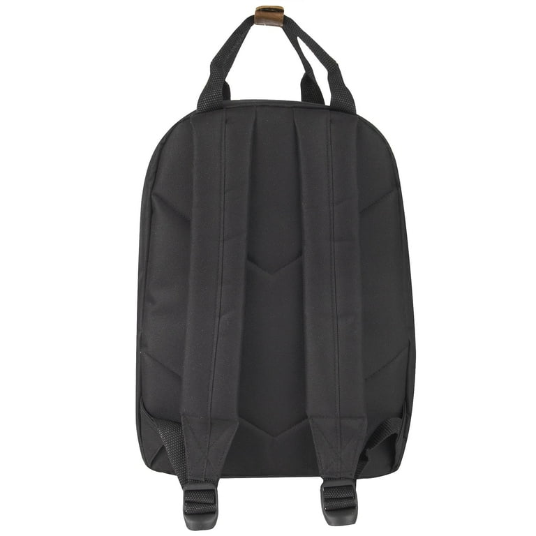 Madison & Dakota 13.5”L Mini Canvas Backpack for Everyday, School,  Recreation, Commuting and Travel in Black