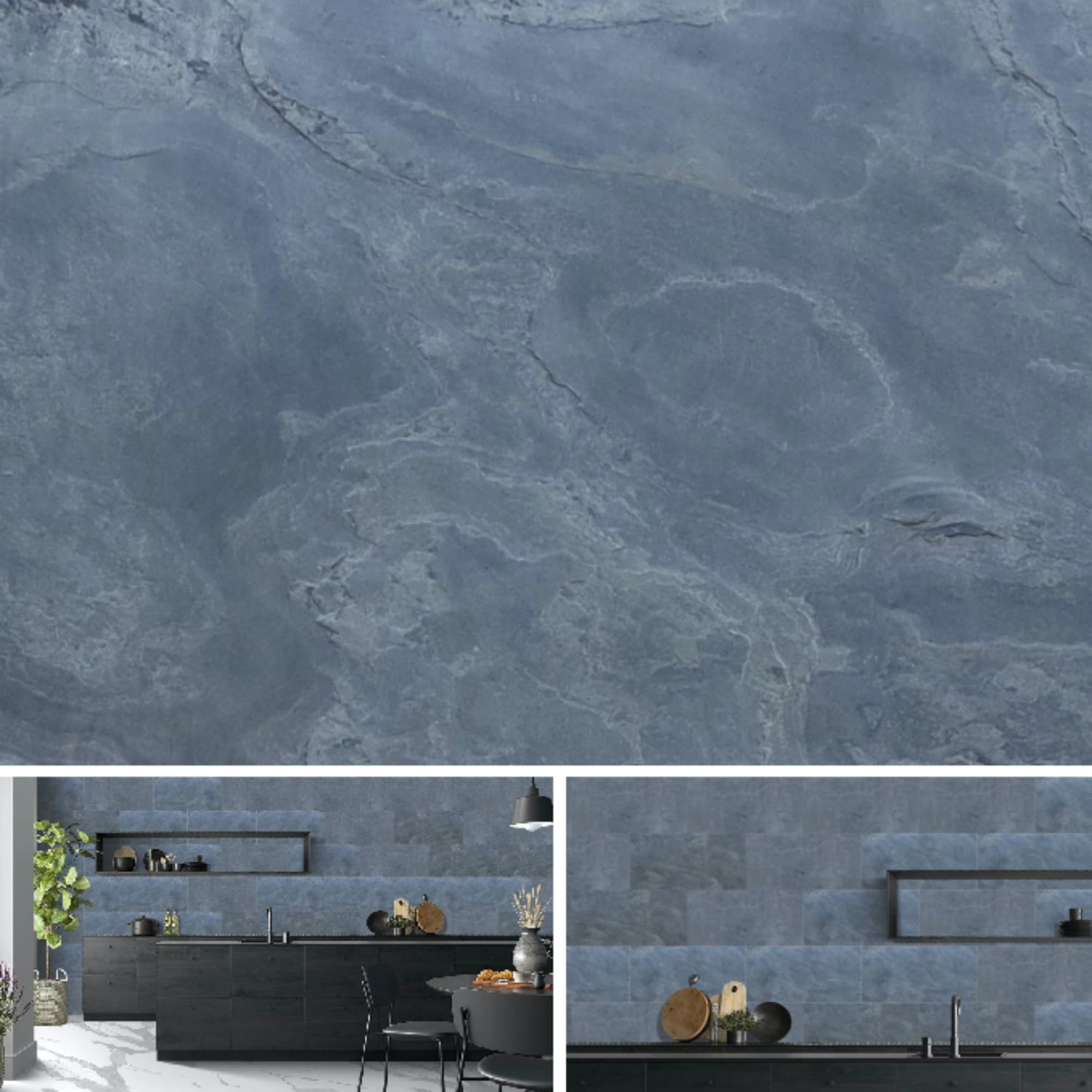 Dundee Deco Veneer Wall Panels, Peel and Stick DIY Slate Stone Finish Tiles for Wall or Backsplash, Made with Real Stone in Deccan Gold, SAMPLE 6" x 6"