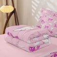 thumbnail image 5 of Erosebridal Pink Shell Bow Zipper Queen Comforter Set with Fitted Sheet and 2 Pillowcases,Starfish Ocean Zipper Bedding Set For Girls,Pink Reversible,4 Pieces, 5 of 7