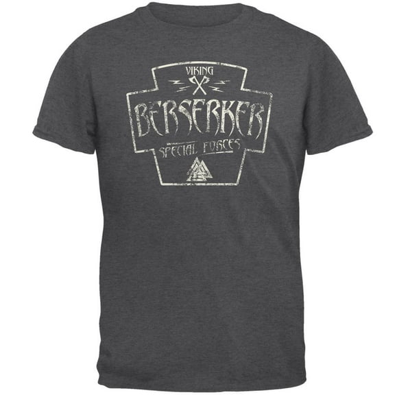 Berserker Viking Special Forces Retro Vintage Mens T Shirt Dark Heather 2XL