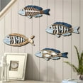 thumbnail image 7 of Gieenan Mediterraneans Wooden Fish Wall Hanging Decorations Set for Kitchen Office Accent, 7 of 7