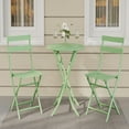 thumbnail image 6 of Danolapsi 3-Piece Outdoor Bistro Set, Folding Patio Bistro Sets with 1 Table and 2 Chairs, Metal Frame Bistro Table and Chairs Set of 2 for Small Space, Indoor, Outdoor, Porch, Lawn, Balcony, 6 of 7