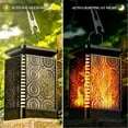 thumbnail image 3 of Solar Lanterns,Outdoor Flickering Rustic Antique Decorative Lanterns,Hanging Solar Powered LED Lights for Garden Deck Patio Porch, 3 of 9
