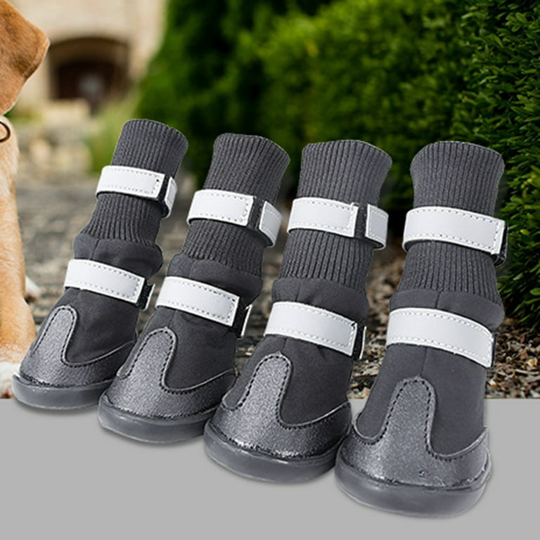 Dog Shoes for Winter, Dog Boots & Paw Protectors, Fleece Warm Snow