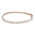 thumbnail image 2 of AFFY 4MM Width Moissanite Diamond Tennis Chain Bracelet in 14k Rose Gold over Silver 7.5" Long, 2 of 6