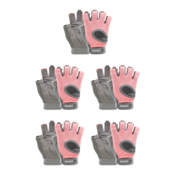 Guantes de gimnasio Advancent para deportes de levantamiento de pesas medio dedo rosa