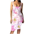 thumbnail image 1 of SMihono Robes d'Été Bohémiennes pour Femmes Grande Taille Mode Décontractée Été Sans Manches Épaules Dénudées Robe Col Rond Unie, 1 of 4