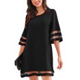 thumbnail image 4 of luvamia Women's Casual Loose A-Line Summer Dresses Crewneck Tunic Dress Size M Black, 4 of 9