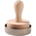 thumbnail image 3 of Herramienta de prensa de tarta de madera huevo de madera empuje de tarta de diy masa para hornear tampo tampo tampo de madera molde de madera, tamperio de tarta de madera XianweiShao 8390615120494, 3 of 5