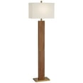 thumbnail image 2 of Possini Euro Design Walnut Grove Mid Century Modern 64" Tall Standing Floor Lamp Column with Dimmer Brown Solid Wood Walnut Finish, 2 of 8