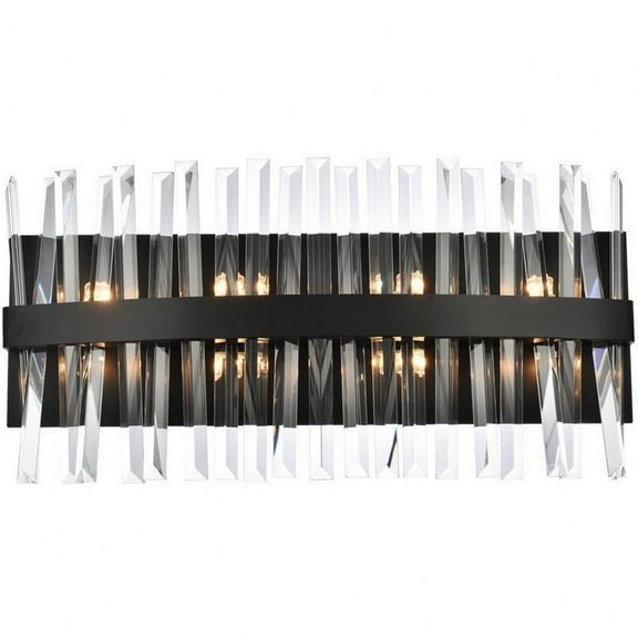 8 Light Bath Vanity in Modern Style-12 inches Tall and 5 inches Wide-Black Finish Bailey Street Home 390-Bel-5048118