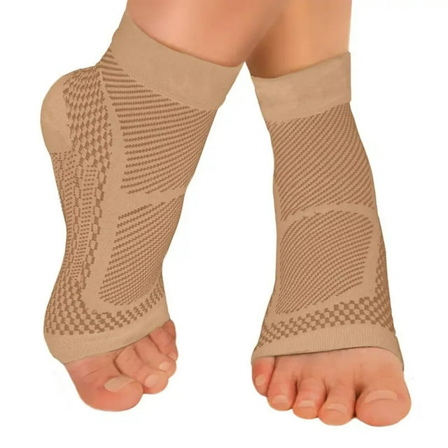 CSChome Leg Warmth Compression Socks 1 Pair Ankle Protection Sport Compression Decompression Gradient Pressure Foot Heel Pain Relief Plantar Fasciitis