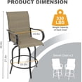 thumbnail image 2 of Memoryfield Outdoor Swivel Bar Stools Set of 2, Bar Height Patio Chairs with High Back & Armrests, Textilene Fabric Bar Stools for Patio, Deck, Backyard & Garden, Gray, 2 of 7