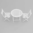 thumbnail image 3 of Conjunto de mesa y sillas de jardín para casa de muñecas, muebles de bistró en miniatura blancos, accesorio de decoración, accesorios para muñecas, 1:12, 3 of 5