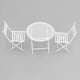 thumbnail image 3 of Conjunto de mesa y sillas de jardín para casa de muñecas, muebles de bistró en miniatura blancos, accesorio de decoración, accesorios para muñecas, 1:12, 3 of 5