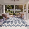 thumbnail image 4 of Safavieh Courtyard Bailey Chevron Indoor/Outdoor Area Rug, Blue/Beige, 5'3" x 5'3" Square, 4 of 12
