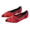 thumbnail image 1 of Red Knit Flat Shoes With Rubber Sole Designed For Casual Daily Wear Comfortable 1 Pair, 1 of 1