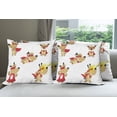 thumbnail image 6 of Ambesonne Animal Throw Pillow Cover 4 Pack, Superhero Puppy with Paw, 24", Red Cream White, 6 of 7