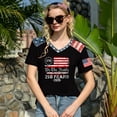 thumbnail image 4 of Fabrcox 1776-2026 USA 250th Anniversary Shirt Flag Print V Neck T Shirts for Women Short Sleeve Independence Day Freedom Patriotic Womens 4th of July Tops Black L, 4 of 6