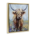 thumbnail image 3 of Stupell Industries Highland Cow with Daubed Flowers Gold Framed Floater Canvas Wall Art design by Lindsay Kivi Fine Art, 31 x 25, 3 of 9