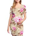 thumbnail image 1 of yoeyez Robes de Maternité pour Femmes Rose à Manches Courtes Col Rond Robe à Imprimé Floral Robes de Maternité Formelles de Fête Vêtements de Grossesse en Solde Multicolore,TG, 1 of 6