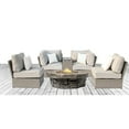 thumbnail image 3 of Living Source International Modern 6-Piece Rattan Sofa Set with Cushions in Gray, 3 of 3