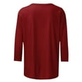 thumbnail image 5 of Womens Christmas Shirts 3/4 Sleeve Rhinestones Wine Glass Printed Xmas Holiday Tops Loose Casual Festive Tees (XL, Wine), 5 of 6