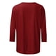 thumbnail image 2 of Mujeres Tres Cuartos de Manga Tops Moda Impresa Suelta Casual Cuello Redondo Suéter Blusa con Mangas 3/4, Mezcla de Poliéster para el Uso Diario de Verano, 2 of 5