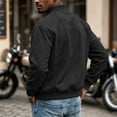 thumbnail image 4 of Rexolia Mens Cotton Jacket Lightweight Full Zip Windproof Stand Collar with Pockets Outdoor Hiking Fall Black 3XL, 4 of 7
