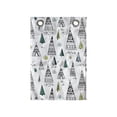 thumbnail image 1 of Tribal Hanging Pocket Organizer, Tribal Themed Pattern with Wigwam Tents and Trees, Printed Polyester Storage Bag with Pockets, 14" x 20", Black Teal, 1 of 2