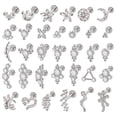 thumbnail image 2 of 1PC G23 TitaniumSteel 16G CZ Gem Moon Labret Lip Bar Ring Crystal Flower Ear Cartílago Tragus Helix Piercing Tornillo Fit Top 16g Tan Jianjun unisex, 2 of 2