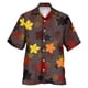 thumbnail image 1 of Camisas Para Hombre Casual Camisa de manga corta con solapa de moda de verano para hombre, Top con estampado de botones y hojas de arce (Brown, 3XL), 1 of 4