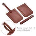 thumbnail image 5 of Unique Bargains Luggage Tag PU Holders Baggage Label Identifier with Strap Brown, 5 of 6