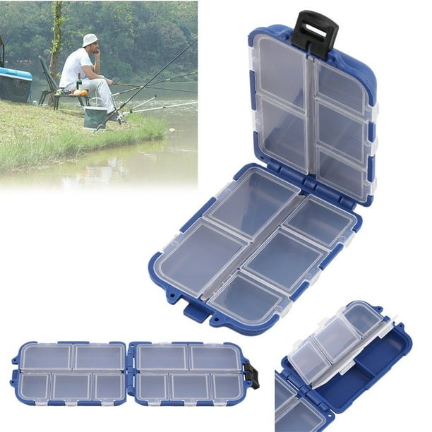 Portable10 Compartments Fishing Spoon Lure Hook Rig Bait Storage Case Tackle  Box 