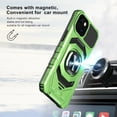 thumbnail image 2 of Case for iPhone 11 Pro Max,Military-Grade Metal Ring Car Holder [Built-in Kickstand] Heavy Duty Shockproof Protection TPU+PC Phone Case for iPhone 11 Pro Max,6.5 Inch 2019 (Deep Green), 2 of 10