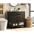 thumbnail image 3 of Elegant Kitchen and Bath 30 inch Single Bathroom Vanity in Mocha Brown with backsplash, 3 of 10