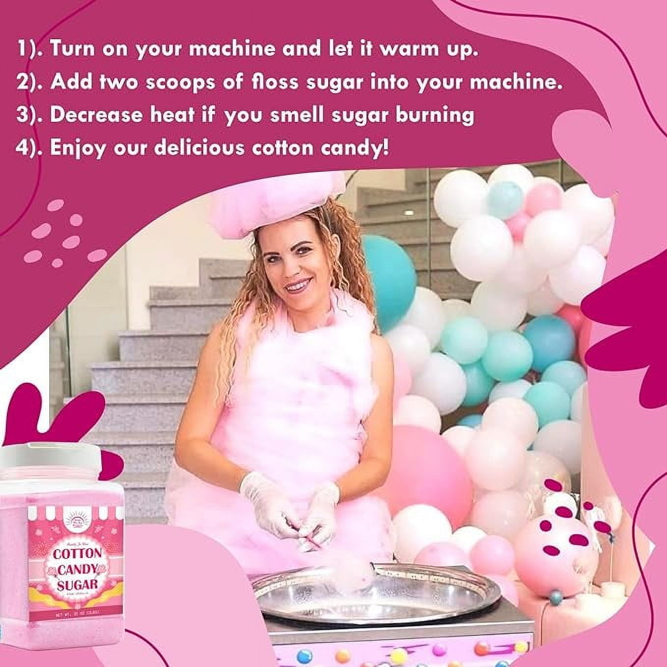 Cotton Candy Floss Sugar Package of 2ct-(Pink Vanilla and Blue Raspberry)-2lb Each Flavor- (2ct-2lb Jars)