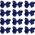 thumbnail image 1 of 12 Pcs Girls Small Ribbon Boutique Bows Clip Bow Tie Cute Colorful Snaps Hairpins (Navy Blue), 1 of 5