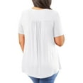 thumbnail image 3 of DYMADE Womens Summer Breathable Lace Round Neck Short Sleeve Solid Basic T-Shirt Plus size, 3 of 3