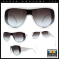 thumbnail image 2 of Womens Oversized Shield Cropped Side Flat Top Plastic Diva Fashion Sunglasses White - Smoke, 2 of 7