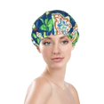 thumbnail image 3 of Disketp Lemon And Leaves Shower Caps,Reusable Shower Cap For Women, Double Layer Waterproof Hair Cap, Large Size For All Hair Lengths,For Girls Spa Home Salon Use, 3 of 9