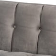 thumbnail image 6 of Pemberly Row 17.3" Modern Velvet Fabric Upholstered Sofa in Gray/Gold, 6 of 10