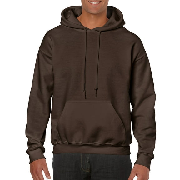 Gildan Mens Heavy Blend Hooded Sweatshirt, L, Dark Chocolate