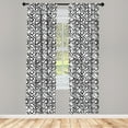 thumbnail image 3 of Ambesonne Rhombus Print Curtains, Hand Drawn Streaks, Pair of 28"x84", Charcoal Grey and White, 3 of 5