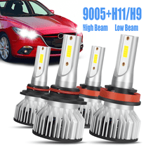 For Mazda 3 2010-2015 2016 2017 2018 LED Headlight Bulbs 9005 H11 High&Low Beam 4pack