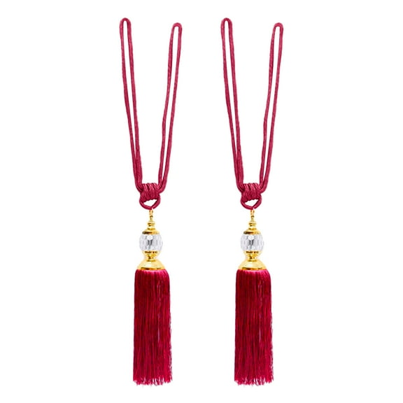 2Pcs Curtain Holdbacks Rope Tie Backs Tassel Tiebacks Beaded Pair