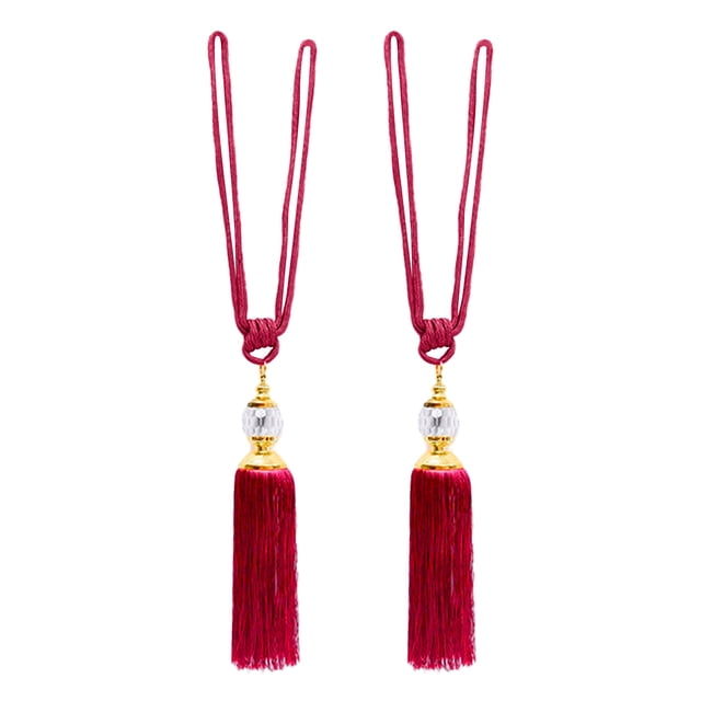 Product Classification Curtain 2Pcs Beaded Tassel Tiebacks Rope Holdbacks Beaded Pair for Elegant Draperies